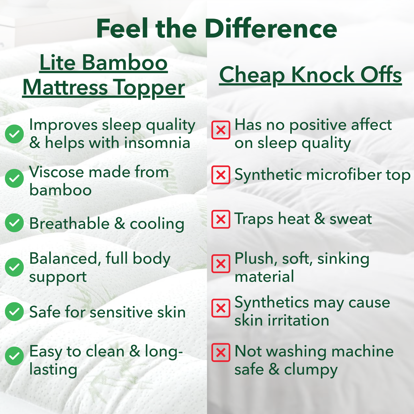 Bamboo Mattress Topper